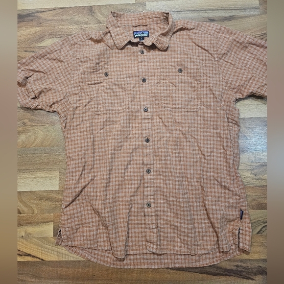Patagonia Other - Patagonia Men’s XL Hemp Organic Cotton Plaid Button Shirt Rust Orange